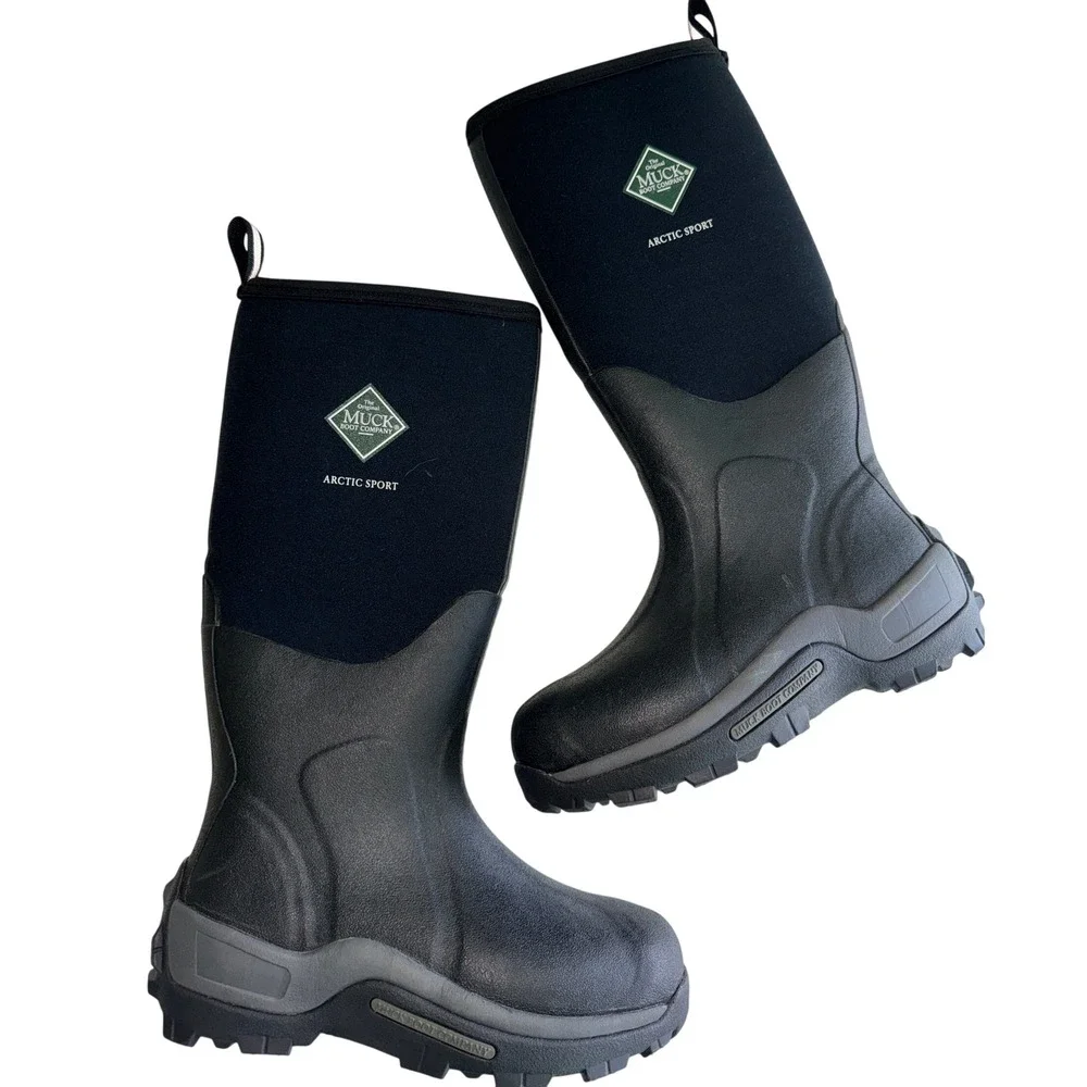 Muck Boot Company Arctic Sport Boots Mens 8 Womens 9 Black Winter Waterproof Exc